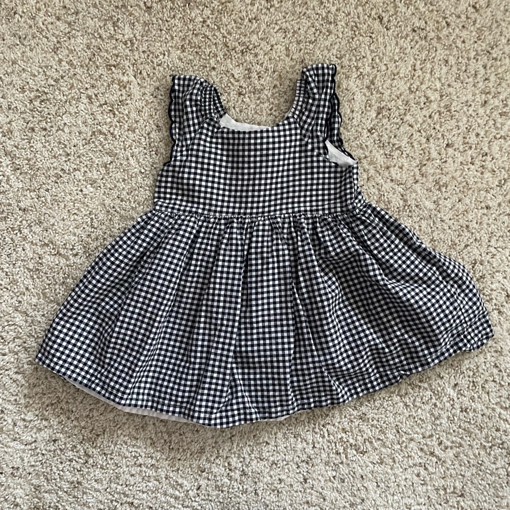 GAP Navy and White Checkered Dress